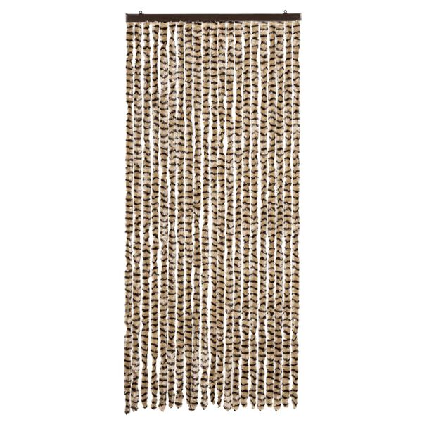 vidaXL Fly Curtain Beige and Brown 35.4x78.7" Chenille