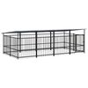vidaXL Dog Kennel Black Powder-coated steel 80.8 sq ft Durable