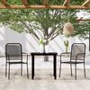 vidaXL Dining Set Black Powder-coated steel, glass, cotton rope Durable