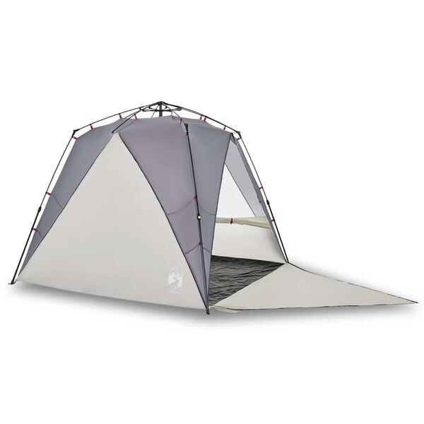vidaXL Beach Tent 4-Person Gray Quick Release Waterproof
