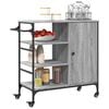 vidaXL Kitchen Trolley Gray Sonoma 34.4"x15.2"x33.3" Engineered Wood