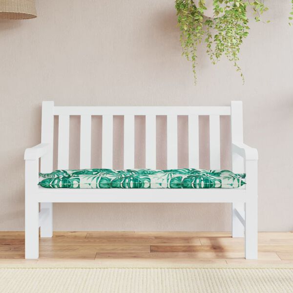 vidaXL Garden Bench Cushion Leaf pattern Oxford fabric (100% polyester)