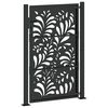 vidaXL Garden Gate Black 39.4x59.1" Steel Wave  Design