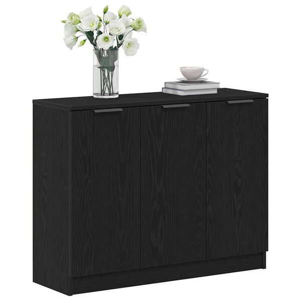 vidaXL Sideboard Black Oak 35.63 x 11.81 x 27.56 in Engineered Wood