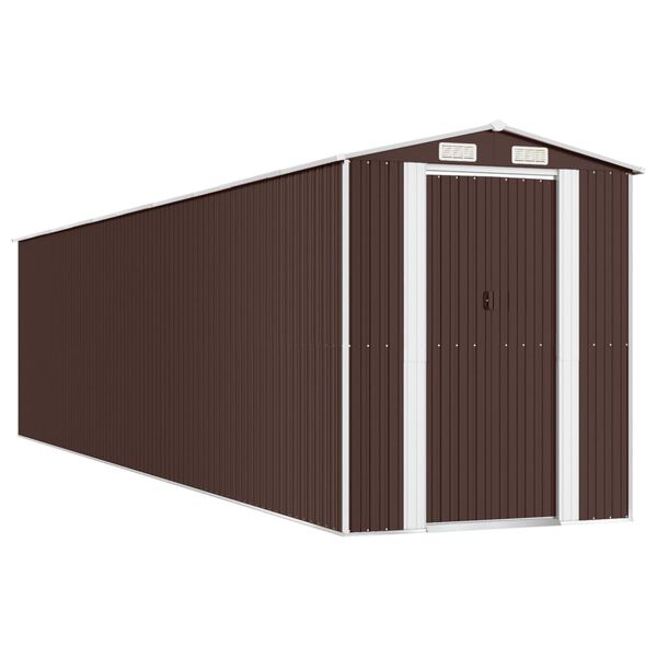 vidaXL Garden Shed Dark brown Galvanized steel Large Garden Shed