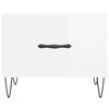 vidaXL Coffee Table Set of 2 High gloss white Engineered wood, Iron