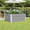 vidaXL Planter Light Grey 39.37 x 39.37 x 17.72 in Steel