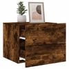 vidaXL Wall-mounted Bedside Cabinet Smoked oak Engineered wood Medium