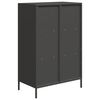vidaXL Highboard Black Cold-rolled steel Medium Highboard Rectangular