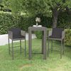 vidaXL Garden Bar Set Grey, Dark grey PE rattan, Steel Medium Footrest
