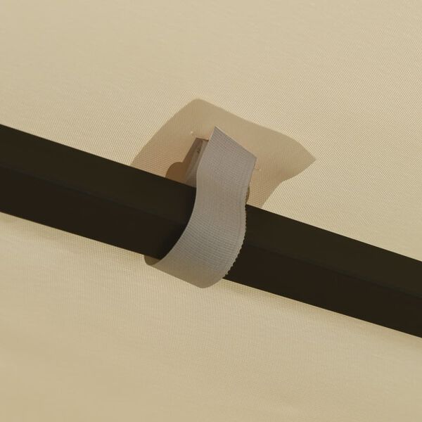 vidaXL Gazebo Cream, Black Polyester, Steel 9.8x13.1 ft Durable Gazebo