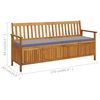 vidaXL Patio Storage Bench with Cushion 66.9" Solid Acacia Wood