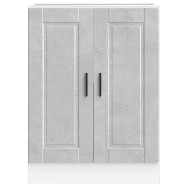 vidaXL Kitchen Base Cabinet Concrete Grey Engineered Wood Medium
