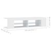 vidaXL TV Cabinet White Engineered wood 53.1 in TV Cabinet Rectangular