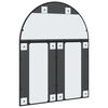 vidaXL Wall Mirror Black Glass, Powder-coated iron Decorative Inlays