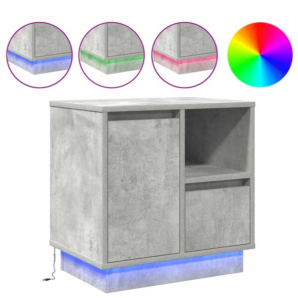 vidaXL Bedside Cabinet Concrete Grey 19.69 x 13.58 x 19.69 in