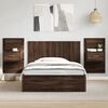 vidaXL Bed Headboard With Cabinet Brown Oak Engineered wood Standard