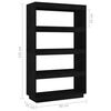 vidaXL Book Cabinet Black Solid Pinewood Medium Book Cabinet