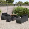 vidaXL Garden Sofa Set with Cushion 8 pcs Black Poly Rattan