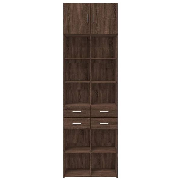 vidaXL Storage Cabinet Brown Oak Engineered Wood Tall Storage Cabinet