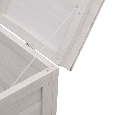 vidaXL Patio Storage Box White 78.1"x19.7"x22.2" Solid Wood Fir