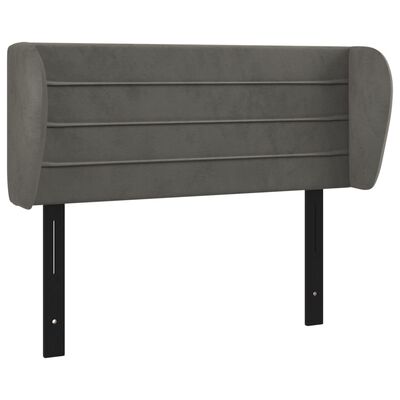 vidaXL Headboard with Ears Dark Gray 40.6"x9.1"x30.7"/34.6" Velvet