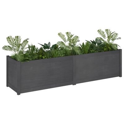 vidaXL Garden Planter Gray 78.7"x19.7"x19.7" Solid Wood Pine