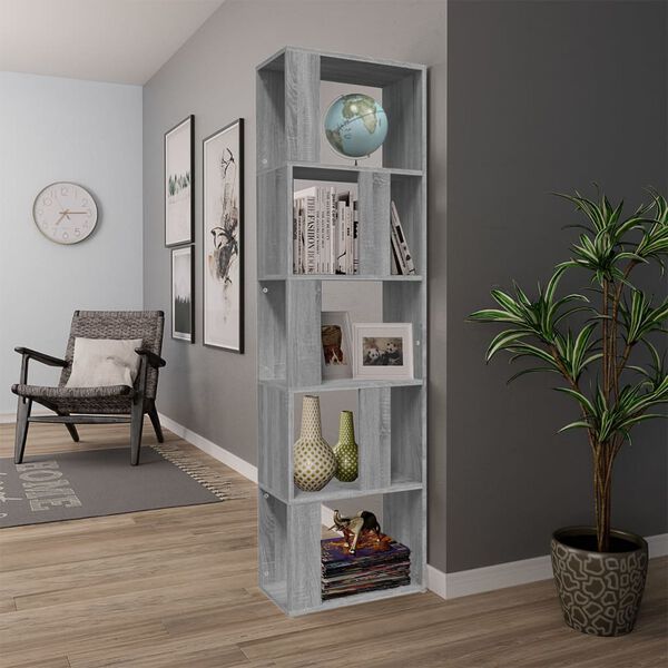 vidaXL Book Cabinet Grey Sonoma Engineered wood Tall Book Cabinet