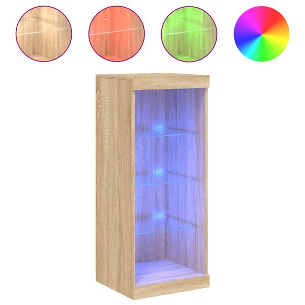 vidaXL Sideboard Sonoma oak Engineered wood, glass Medium Sideboard