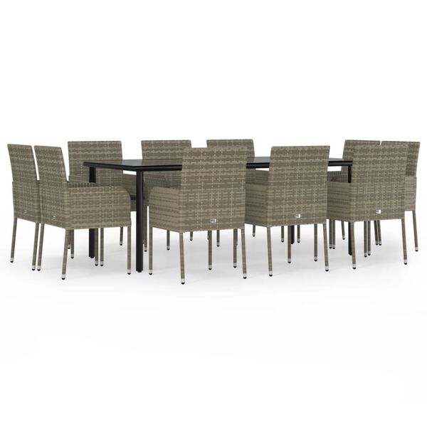 vidaXL Garden Dining Set Black and Grey