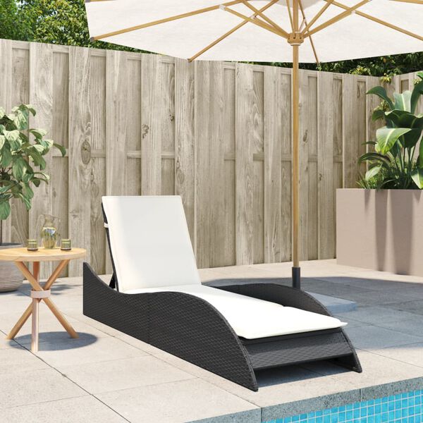 vidaXL Sun Lounger Black