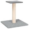 vidaXL Cat Scratching Post Light grey Engineered wood, plush, sisal Small