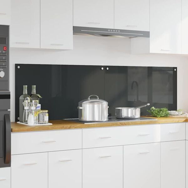 vidaXL Kitchen Backsplash 2 pcs Dark Grey 35.43 x 19.69 in