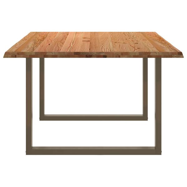 vidaXL Dining Table Light brown, Natural steel