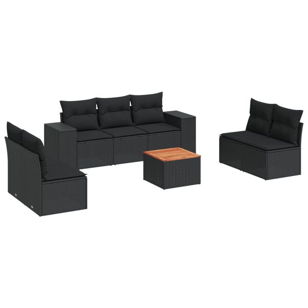 vidaXL Garden Sofa Set Black