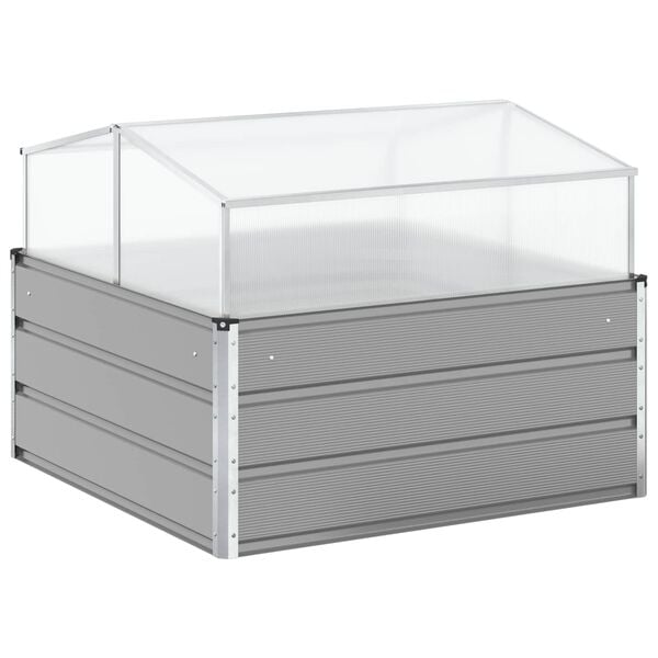 vidaXL Planter Light Grey 39.37 x 39.37 x 30.31 in Galvanised Steel