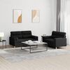 vidaXL Sofa Set Black 100% polyester 2-Seater Sofa Set Rectangular