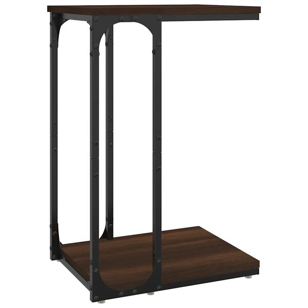 vidaXL Side Table Brown Oak Engineered wood, steel Standard Side Table
