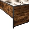 vidaXL Bed Frame Smoked Oak Engineered wood, steel Double Tough