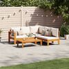 vidaXL Garden Sofa Set Cream White Solid Acacia wood, 100% polyester