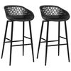 vidaXL Bar Stools 2 pcs Black