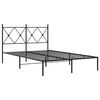 vidaXL Bed Frame Black Powder-Coated Steel Small Double Bed Frame