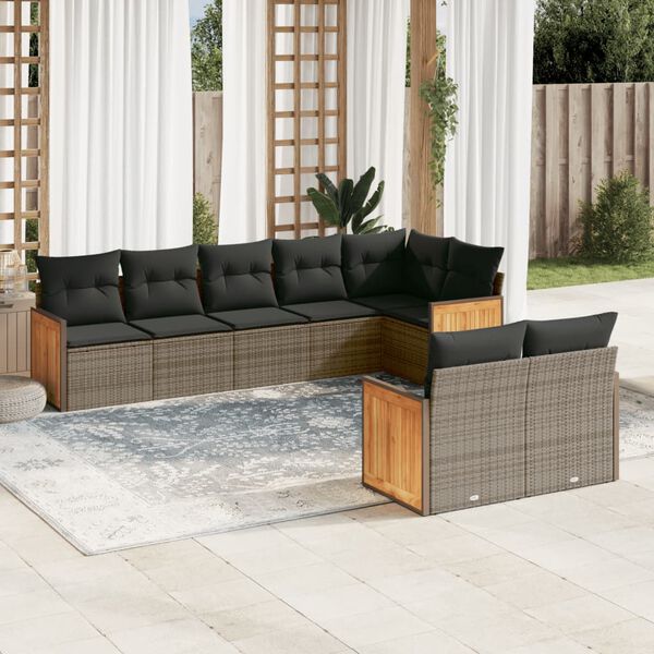 vidaXL Garden Sofa Set Grey, Dark Grey