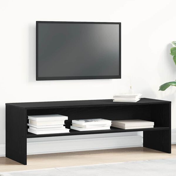 vidaXL TV Cabinet Black Oak Engineered Wood 47.2 x 15.7 x 15.7 in