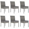 vidaXL Dining Set Gray Poly rattan, powder-coated steel, glass Standard