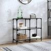 vidaXL Console Table Transparent Steel and Glass Decorative Inlays