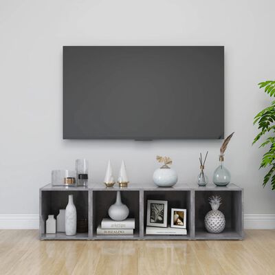 vidaXL TV Cabinets 4 pcs Concrete Gray 14.6"x13.8"x14.6" Chipboard