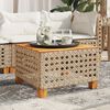 vidaXL Garden Table Beige and Brown Poly Rattan Medium Garden Table