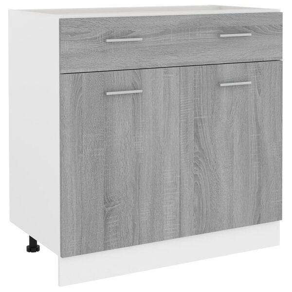 vidaXL Drawer Bottom Cabinet Gray Sonoma Engineered wood