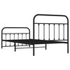 vidaXL Bed Frame Black Powder-Coated Steel Single Bed Frame
